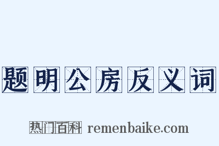 题明公房反义词是什么意思的图片